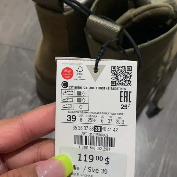 Zara flat canvas ankle boots - Picture 3 of 6